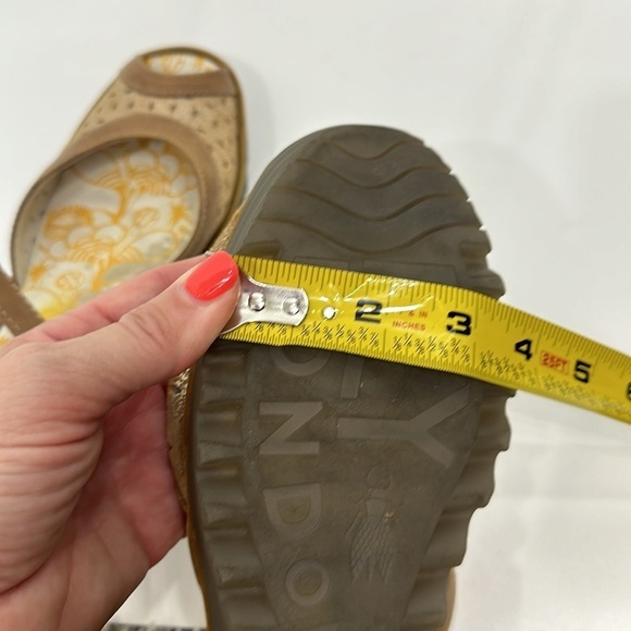 Fly London Yumo leather wedge sandals size 41. Brown and gold. - Picture 9 of 12